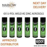 6 x U-POL Weld #2 Zinc Primer Aerosol - Fast Drying, Rust Protection 450ml