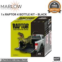 UPOL Raptor Tough Bed Liner Coating Kit 3.8L Black + Hardener, 12m Coverage