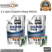 2 x U-POL Dolphin Glaze 440ml Self Leveling Filler with BPO Hardener