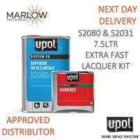 U-POL S2080 Clear Coat Lacquer HS 2K 7.5L Kit with s2031 Extra Fast Hardener