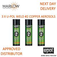 3 X U-POL Weld #2 Copper Primer Aerosol 450ml - Rust Protection Spray