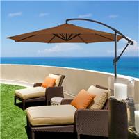 3m Garden Hanging Cantilever Banana Parasol Umbrella with Crank Tilt Coffee