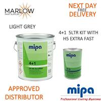 MIPA 4 + 1 ACRY FILLER 2K HIGH BUILD PRIMER LIGHT GREY 4LTR + H5 1LTR *5LTR KIT*