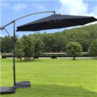 3 m Patio Rattan Parasol Sun Shade Garden Hanging Cantilever Umbrella Black