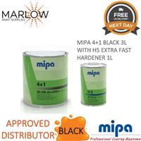 MIPA 4+1 ACRY FILLER HIGH BUILD 2K BLACK PRIMER WITH H5 X/FAST ACT 1LTR - 4L KIT