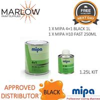 MIPA 4+1 ACRY FILLER HIGH BUILD 2K BLACK PRIMER WITH H10 FAST - 1.25L KIT