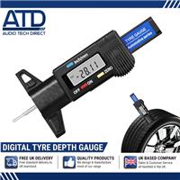 Digital Tyre Depth Gauge Tread Checker LCD Tool For Motorbike Car Van Bike BLACK