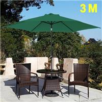 Patio Parasol Sun Shade Garden Umbrella Crank and Tilt Aluminium Pole Green 3M