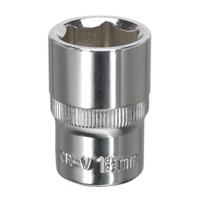 Sealey WallDrive Socket 18mm 1/2Sq Drive Fully Polished - SP1218