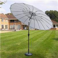 2.7m Garden Parasol Sun Shade Patio Outdoor Umbrella Canopy with Crank Tilt Grey