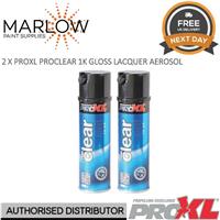 2 X PRO XL PROCLEAR 1K PETROL RESISTANT GLOSS LACQUER CLEARCOAT AEROSOL 500ML