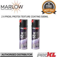 2 X PRO XL PROTEX TEXTURE COATING BLACK AEROSOL 500ML -PROXL BUMPER PLASTIC TRIM