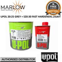 U-POL S2025 High Build 2K Primer and S2030 Hardener Kit - 1.25L Grey