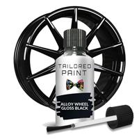 GLOSS BLACK ALLOY WHEEL TOUCH UP KIT REPAIR KIT PAINT WITH BRUSH CURBING SCRATCH