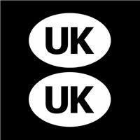 2x UK Oval Rear Car Sticker Euro Car, Van, Lorry, Vinyl, GB, Decal, France