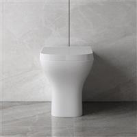 BTW Toilet Pan With Soft Close Seat Bathroom Cloakroom WC Modern Back To Wall