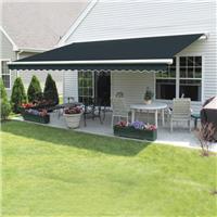 4x3m Manual Awning Canopy Patio Garden UV Sun Shade Retractable Shelter Blue NEW