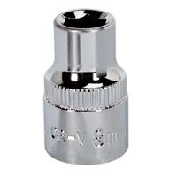 Sealey WallDrive Socket 8mm 3/8"Sq Drive Fully Polished - SP3808