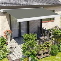 4.5x3m Full Cassette Manual Patio Garden Awning UV Sun Shade Canopy Retractable