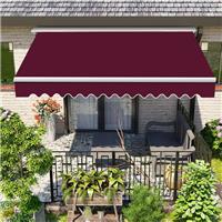 Half Cassette Electric Awning Outdoor Garden Retractable Canopy 2.5x2M Wine Red
