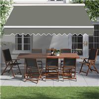 Patio Garden Retractable Awning Half Cassette Electric Canopy 3.5x2.5M Grey