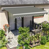 Half Cassette Electric Awning Garden Sun Shade Canopy Retractable 3.95x3M Grey