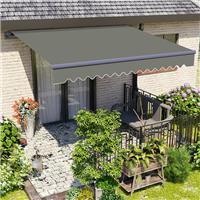 2x1.5m Patio Awning Manual Garden Canopy Sun Shade Retractable Shelter Grey UK