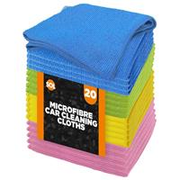20pk Microfibre Cloths Car Cleaning Detailing Drying Polishing Lint Free