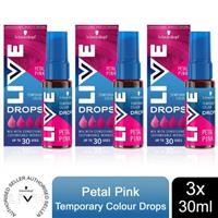 Schwarzkopf LIVE Colour Drops Semi-Permanent Hair Dye, Petal Pink 3 Pack