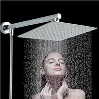 Chrome 8" Large Square Rainfall Shower Head Kit Overhead Rain Waterfall Bath set