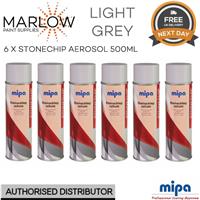 6 X MIPA STONECHIP LIGHT GREY AEROSOL 500ML Expired 10/24