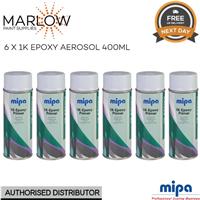 6 X MIPA 1K EPOXY PRIMER AEROSOL 400ML - GREY - FAST DRYING HIGH BUILD SPRAY