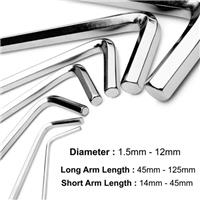 10PC Metric Hex Hexagon Allen Alan Key Wrench Set 1.5mm - 10mm With Keyring- New