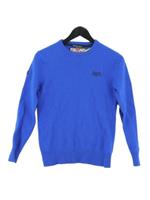 Superdry Women's Jumper S Blue Wool with Nylon Round Neck Pullover