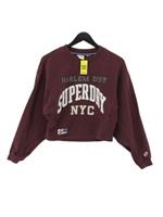 Superdry Women's Jumper UK 10 Purple 100% Cotton Round Neck Pullover