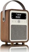 VQ Monty DAB Radio Bluetooth FM Digital DAB+ Alarm Rechargeable Wood Walnut