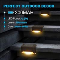 4PCS LED Solar Powered Deck Light Outdoor Path Garden Stair Yard Step Fence Lamp