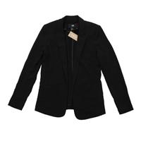 H&M Women's Jacket UK 4 Black Polyester with Other Overcoat