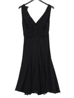 Karen Millen Women's Midi Dress UK 10 Black Silk with Polyester A-Line