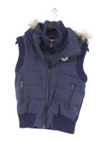 Superdry Women's Coat M Blue Cotton with Nylon, Polyester, Wool Overcoat