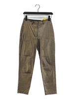 AllSaints Women's Suit Trousers UK 6 Gold Cotton with Elastane Dress Pants