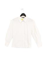 Maje Women's Shirt XS White Cotton with Other Long Sleeve Collared Basic
