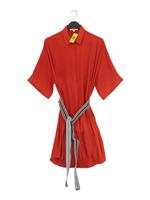 Maje Shirt Midi Dress M in Orange