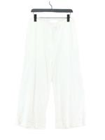 One Season Women's Trousers M White 100% Cotton Wide-Leg Chino