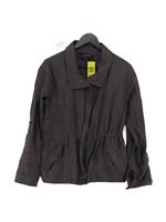 Jaeger Women's Jacket UK 8 Grey 100% Linen Bomber Jacket