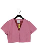 Sfizio Women's Jacket XL Pink Leather with Nylon Bomber Jacket