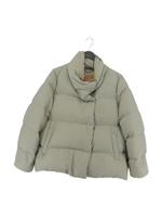 Massimo Dutti Women's Jacket L Green Animal Fur with Nylon, Polyester Parka