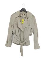 All Saints Women's Jacket UK 8 Cream Leather with Cotton Motorcycle Jacket