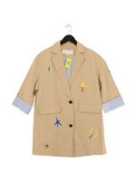 Urlazh Women's Coat S Tan Cotton with Polyester Overcoat