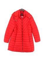 Joules Women's Coat M Red Polyamide with Polyester Quilted